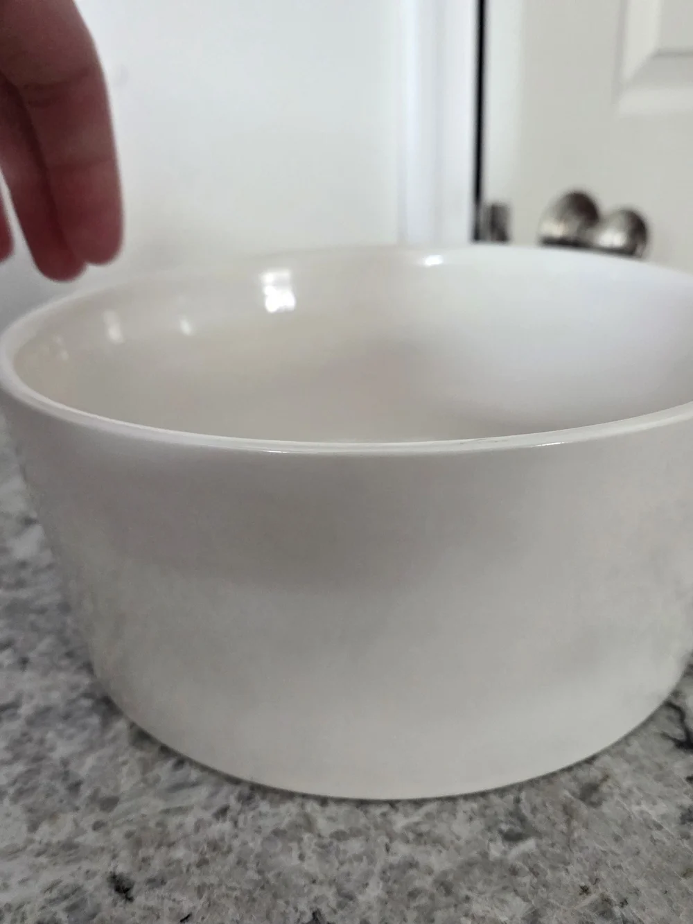 Rae Dunn White Ceramic Pet Bowl with 'Live, Love, Bark'